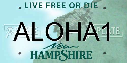 ALOHA1 New Hampshire License Plate