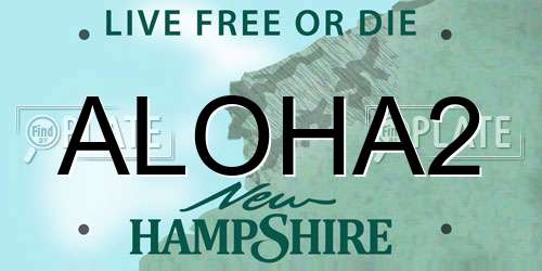 ALOHA2 New Hampshire License Plate