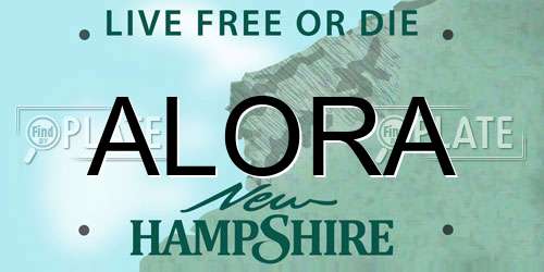 ALORA New Hampshire License Plate