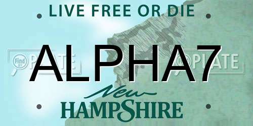 ALPHA7 New Hampshire License Plate