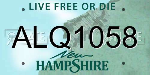 ALQ1058 New Hampshire License Plate