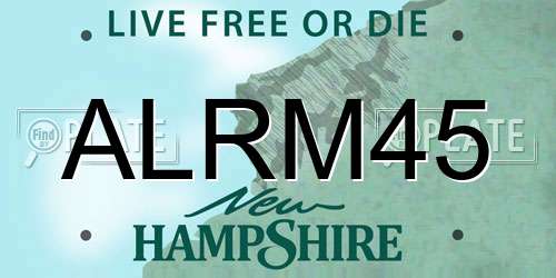 ALRM45 New Hampshire License Plate