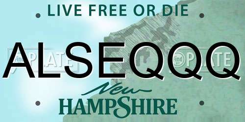 ALSEQQQ New Hampshire License Plate