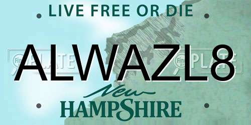 ALWAZL8 New Hampshire License Plate