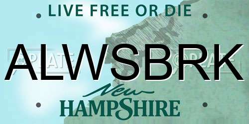 ALWSBRK New Hampshire License Plate
