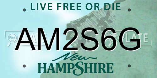 AM2S6G New Hampshire License Plate