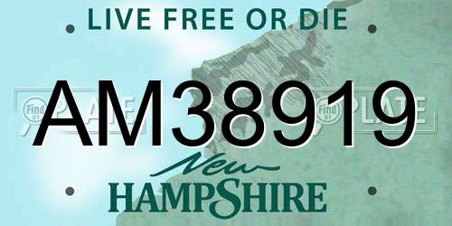 AM38919 New Hampshire License Plate