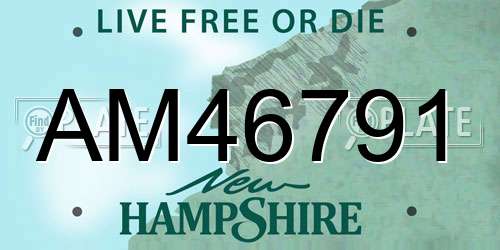 AM46791 New Hampshire License Plate