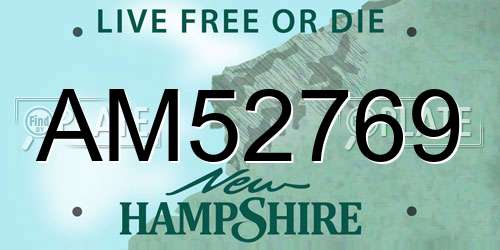 AM52769 New Hampshire License Plate