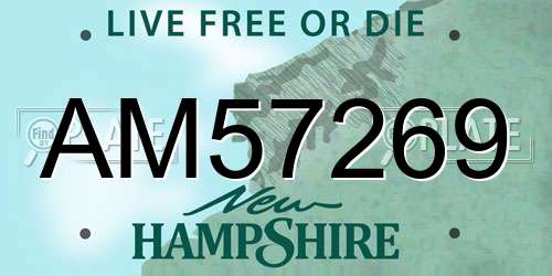 AM57269 New Hampshire License Plate