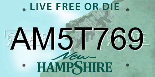 AM5T769 New Hampshire License Plate