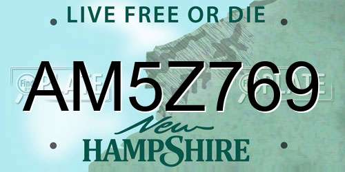 AM5Z769 New Hampshire License Plate