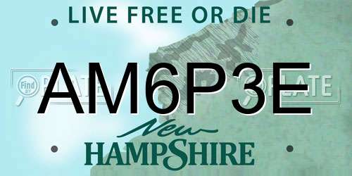 AM6P3E New Hampshire License Plate