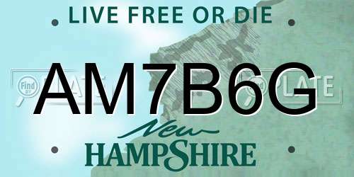AM7B6G New Hampshire License Plate