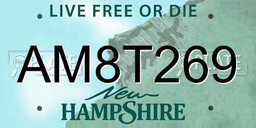 AM8T269 New Hampshire License Plate