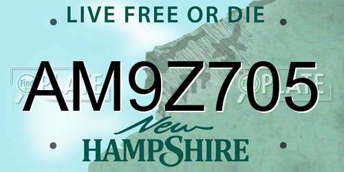 AM9Z705 New Hampshire License Plate