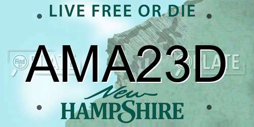 AMA23D New Hampshire License Plate