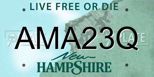 AMA23Q New Hampshire License Plate