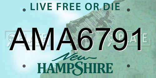AMA6791 New Hampshire License Plate