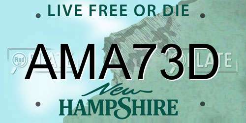 AMA73D New Hampshire License Plate