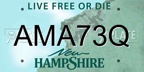 AMA73Q New Hampshire License Plate
