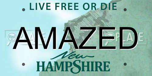 AMAZED New Hampshire License Plate
