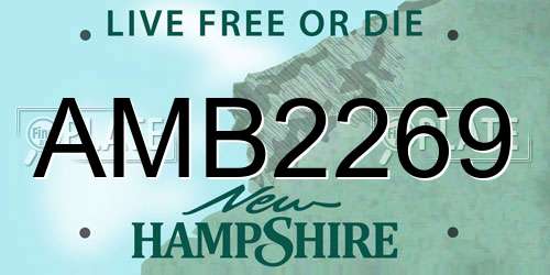 AMB2269 New Hampshire License Plate