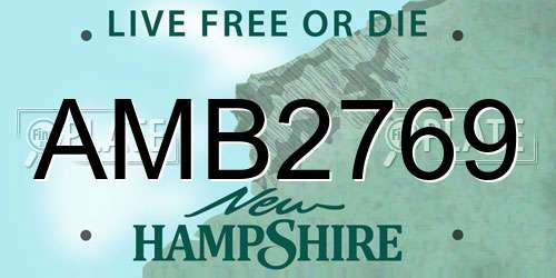AMB2769 New Hampshire License Plate