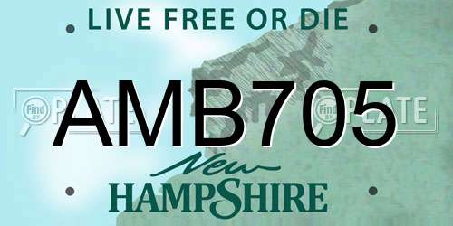 AMB705 New Hampshire License Plate