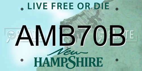 AMB70B New Hampshire License Plate
