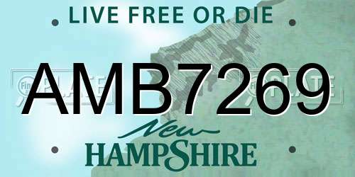 AMB7269 New Hampshire License Plate