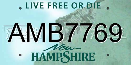AMB7769 New Hampshire License Plate