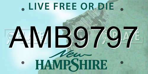 AMB9797 New Hampshire License Plate