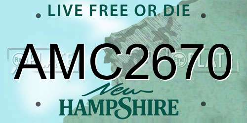 AMC2670 New Hampshire License Plate