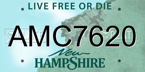 AMC7620 New Hampshire License Plate
