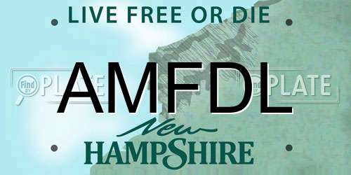 AMFDL New Hampshire License Plate