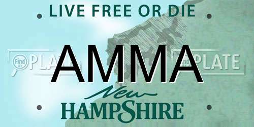 AMMA New Hampshire License Plate