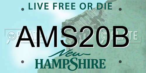 AMS20B New Hampshire License Plate