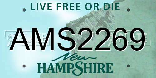 AMS2269 New Hampshire License Plate
