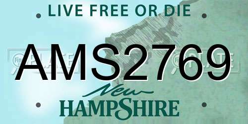 AMS2769 New Hampshire License Plate