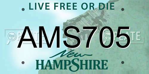 AMS705 New Hampshire License Plate