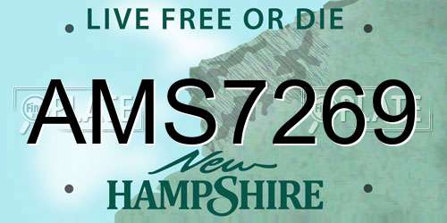 AMS7269 New Hampshire License Plate