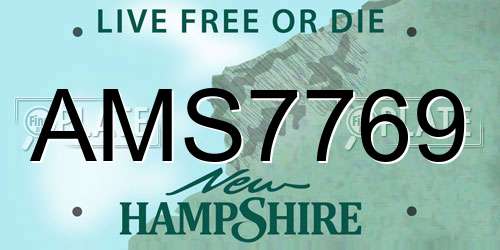 AMS7769 New Hampshire License Plate