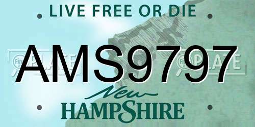 AMS9797 New Hampshire License Plate