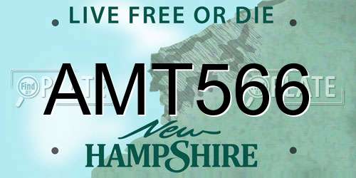 AMT566 New Hampshire License Plate