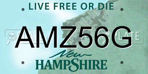 AMZ56G New Hampshire License Plate