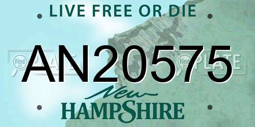 AN20575 New Hampshire License Plate