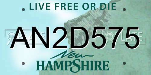 AN2D575 New Hampshire License Plate