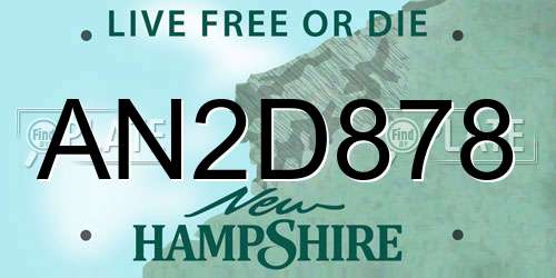 AN2D878 New Hampshire License Plate