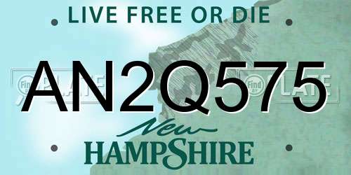 AN2Q575 New Hampshire License Plate